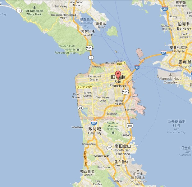 旧金山地理位置图图片